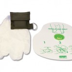 CPR shield, gloves in small black pouch