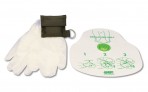 CPR shield, gloves in small black pouch